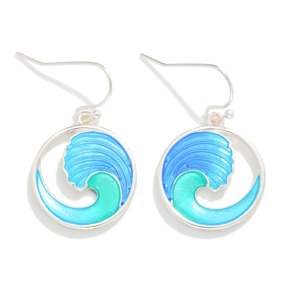 Acetate & Metal Wave Drop Earrings 

- Approximately 1" L