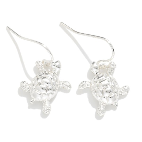 Metal Tone Turtle Drop Earrings 

- Approximately .75" L