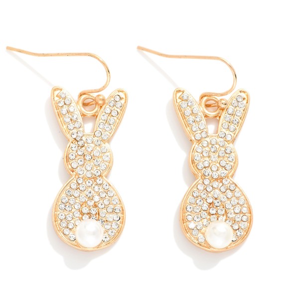 Pave Rhinestone Easter Bunny Drop Earrings 

- Approximately 1.75" L