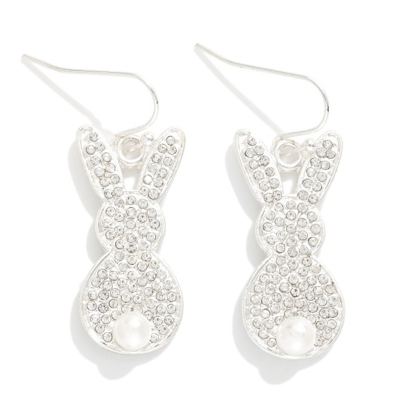 Pave Rhinestone Easter Bunny Drop Earrings 

- Approximately 1.75" L