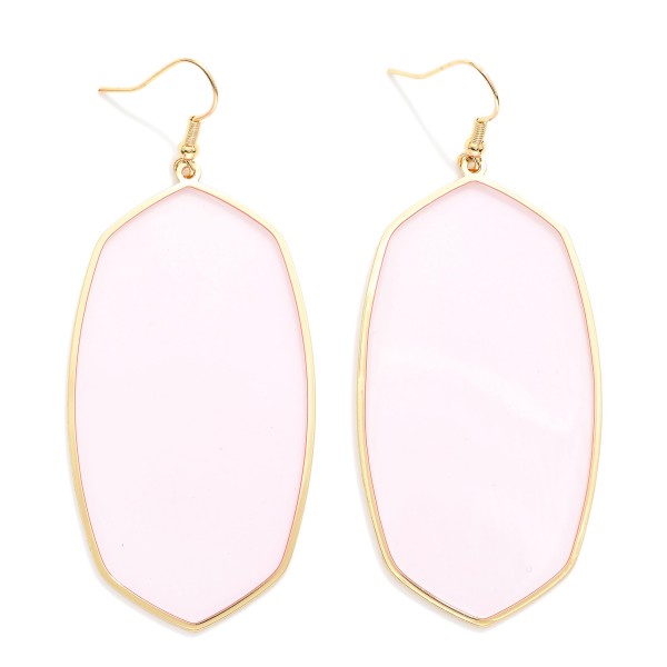 Long Acetate Hexagon Drop Earrings 

- Approximately 3" L