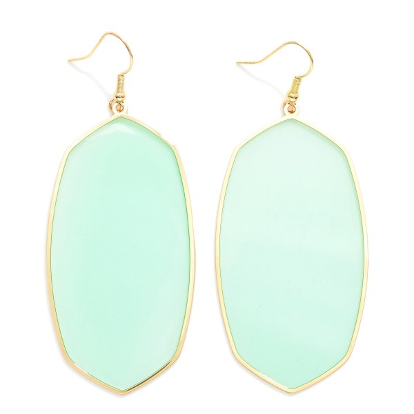 Long Acetate Hexagon Drop Earrings 

- Approximately 3" L