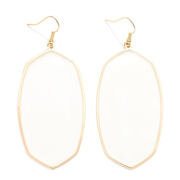 Long Acetate Hexagon Drop Earrings 

- Approximately 3" L