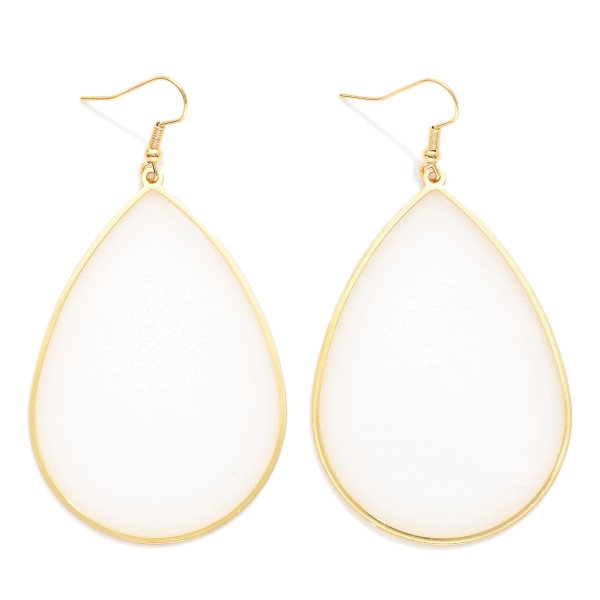 Long Acetate Teardrop Drop Earrings 

- Approximately 3" L