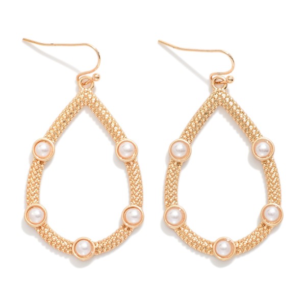 Studded Textured Metal Teardrop Drop Earrings

- Approximately 1.75" L 