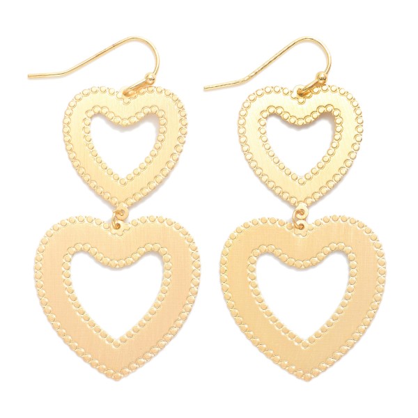 Linked Matte Metal Heart Drop Earrings 

- Approximately 2" L