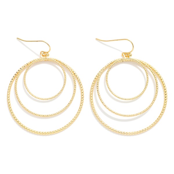 Layered Textured Hoop Drop Earrings

- Approximately 2.25" L 
