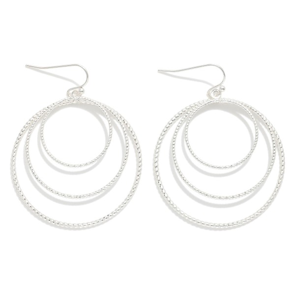Layered Textured Hoop Drop Earrings

- Approximately 2.25" L 
