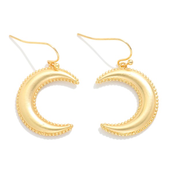 Metal Tone Crescent Moon Drop Earring 

- Approximately 1.05" L 