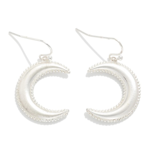 Metal Tone Crescent Moon Drop Earring 

- Approximately 1.05" L 