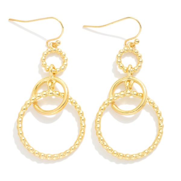 Linked Textured Metal Circle Drop Earrings

- Approximately 2" L 