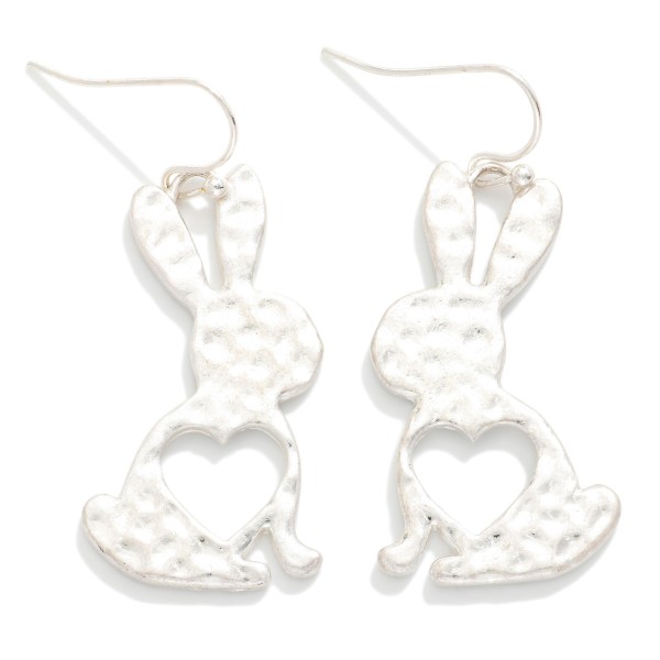 Hammered Metal Easter Bunny Drop Earrings 

- Approximately 1.5" L