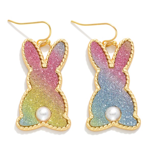 Glitter Easter Bunny Drop Earrings 

- Approximately 1.25" L