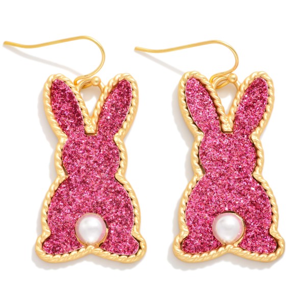 Glitter Easter Bunny Drop Earrings 

- Approximately 1.25" L