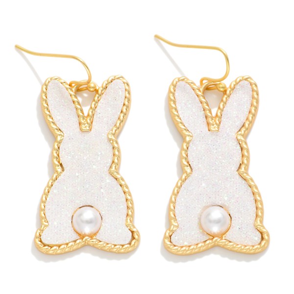 Glitter Easter Bunny Drop Earrings 

- Approximately 1.25" L