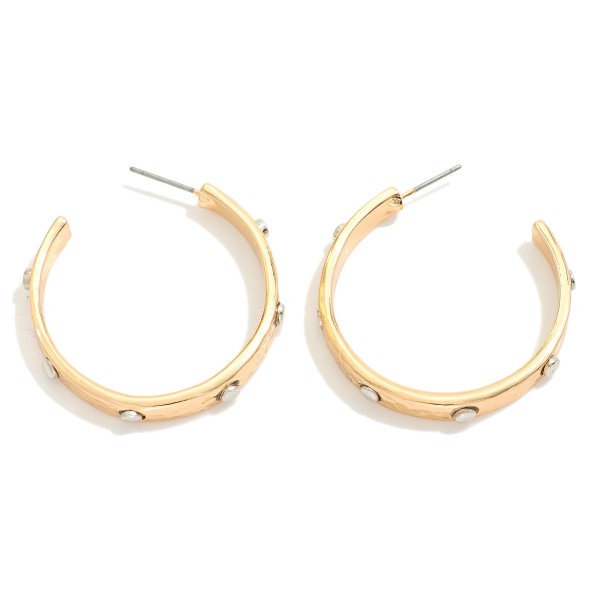 Metal Tone Hoop Earrings Featuring Metal Stud Detail 

- Approximately 1.5" D

