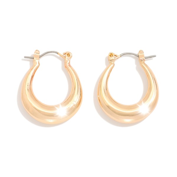 Metal Tapered Hoop Earring 

- Approximately .5" D