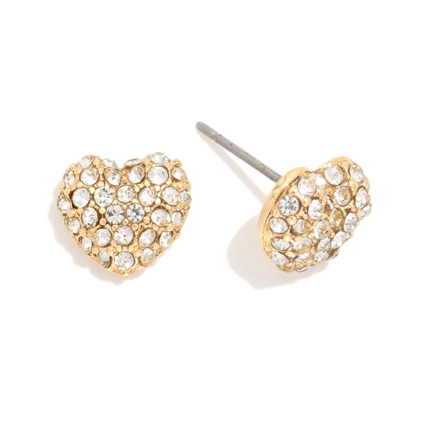 Cubic Zirconia Heart Stud Earrings

- Approximately .5" L

