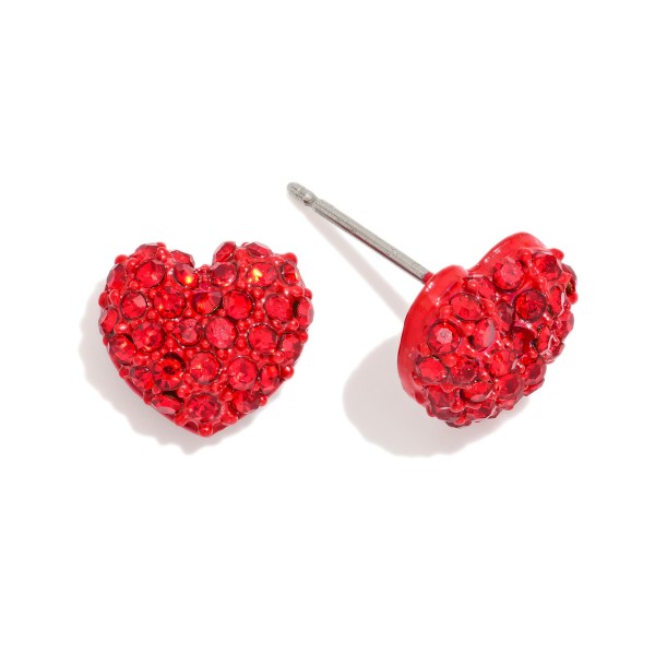 Cubic Zirconia Heart Stud Earrings

- Approximately .5" L

