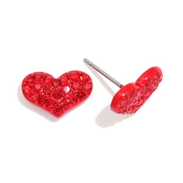 Cubic Zirconia Heart Stud Earrings

- Approximately .5" L 
