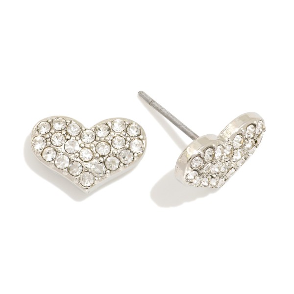 Cubic Zirconia Heart Stud Earrings

- Approximately .5" L 
