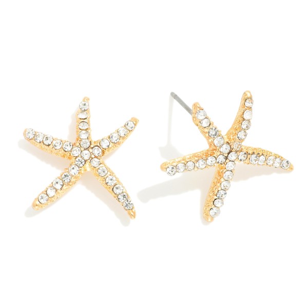 Studded Starfish Stud Earrings 

- Approximately 1" L