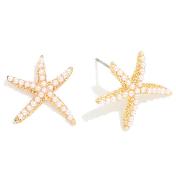 Studded Starfish Stud Earrings 

- Approximately 1" L