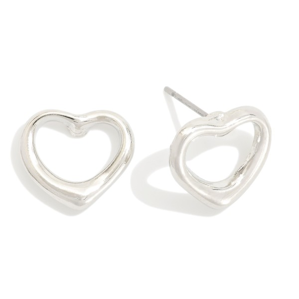 Hollow Heart Stud Earrings

- Approximately .5" L

