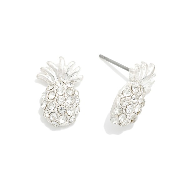 Studded Pineapple Stud Earrings 

- Approximately .75" L