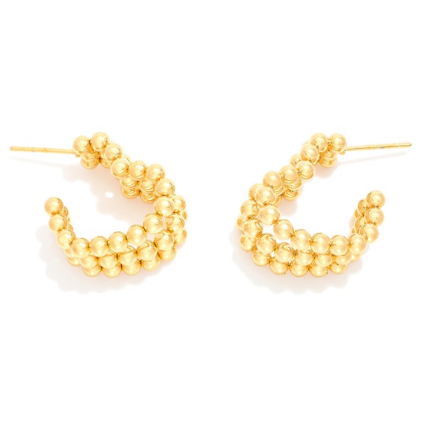 Layered Metal Tone Beaded Heart Hoop Earrings

- Stainless Steel
- Water Resistant
- Approximately .5" D