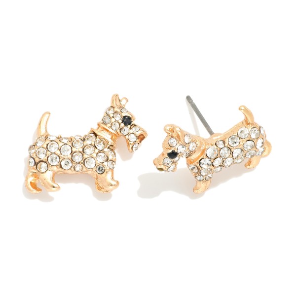 Cubic Zirconia Dog Stud Earring 

- Approximately .5" L 