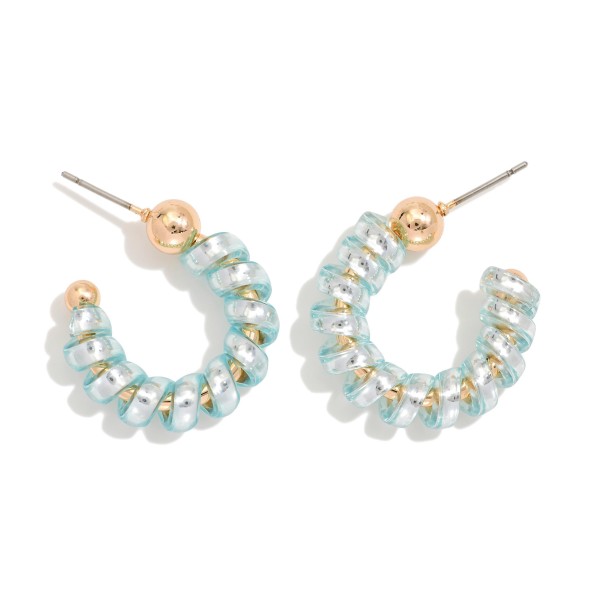 Jelly Wire Wrapped Hoop Earrings 

- Approximately .75" D