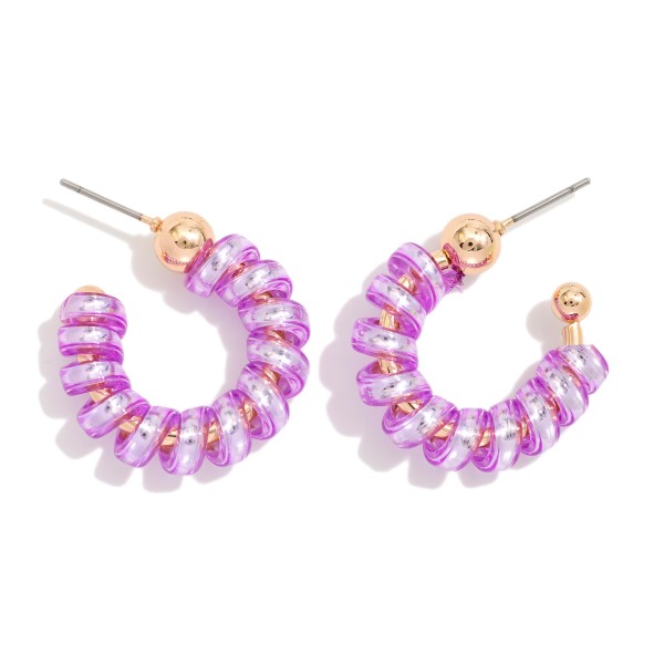 Jelly Wire Wrapped Hoop Earrings 

- Approximately .75" D