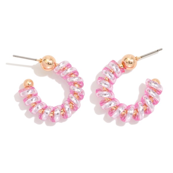 Jelly Wire Wrapped Hoop Earrings 

- Approximately .75" D