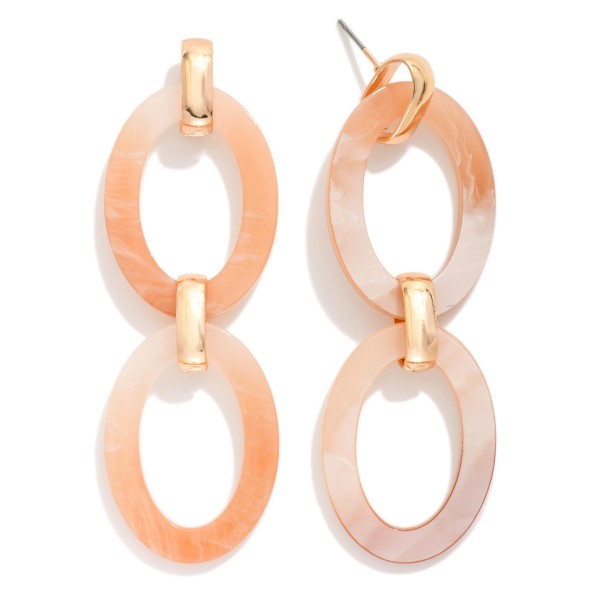 Marbled Acetate Chain Link Post Drop Earrings 

- Approximately 2.5" L
