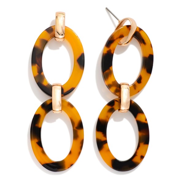Marbled Acetate Chain Link Post Drop Earrings 

- Approximately 2.5" L