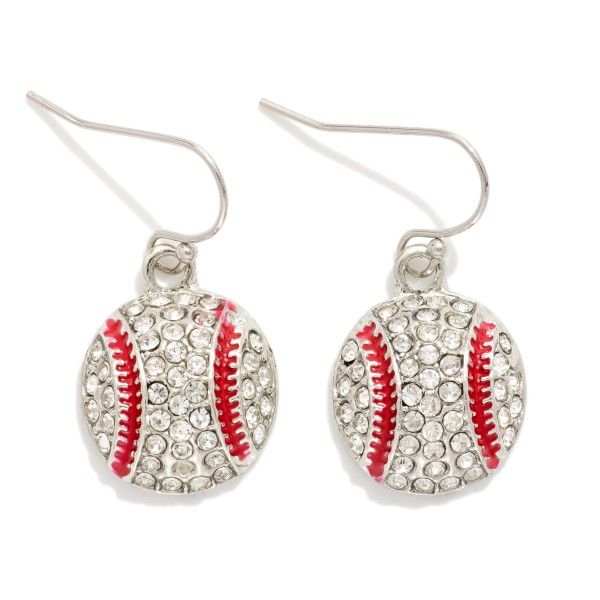 Rhinestone Sports Ball Drop Earrings 

- Approximately 1" L