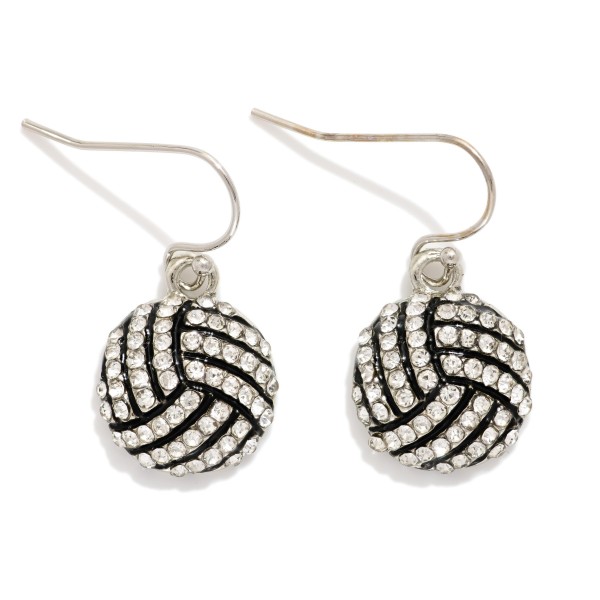 Rhinestone Sports Ball Drop Earrings 

- Approximately 1" L