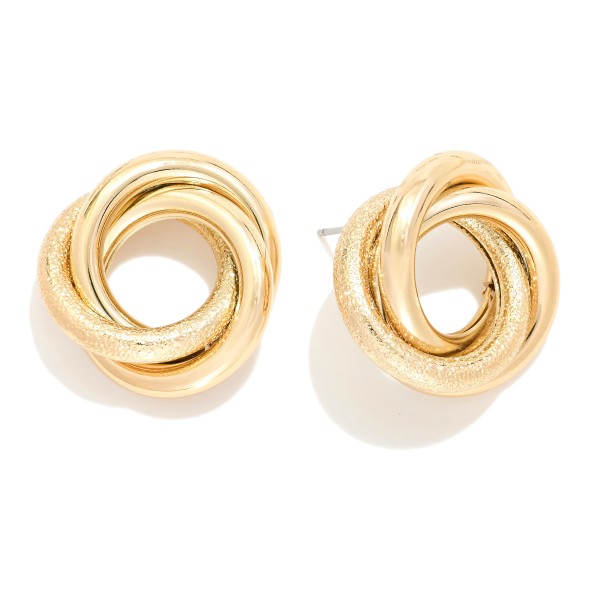 Metal Tone Knotted Drop Earrings 

- Approximately 1" D 