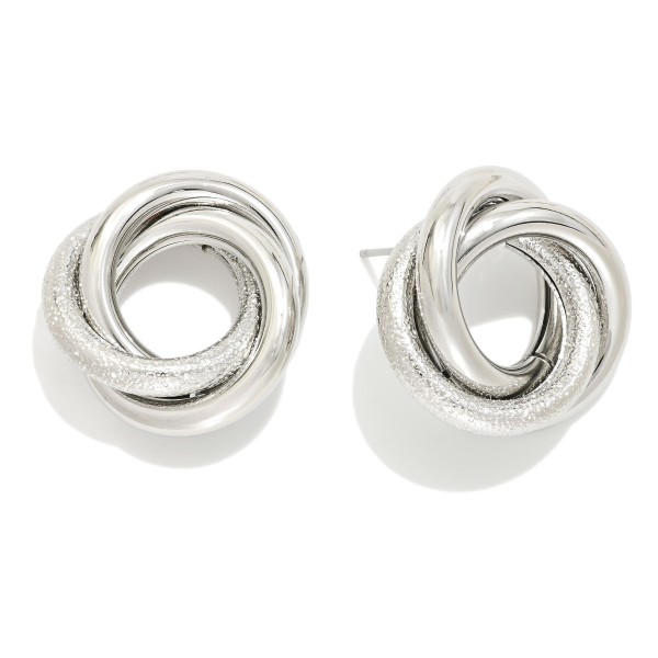 Metal Tone Knotted Drop Earrings 

- Approximately 1" D 