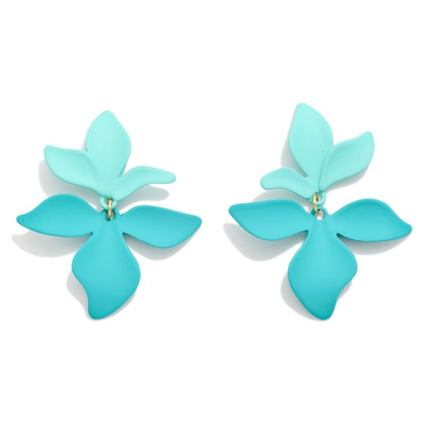 Linked Polymer Clap Petals Post Drop Earrings 

- Approximately 1.75" L