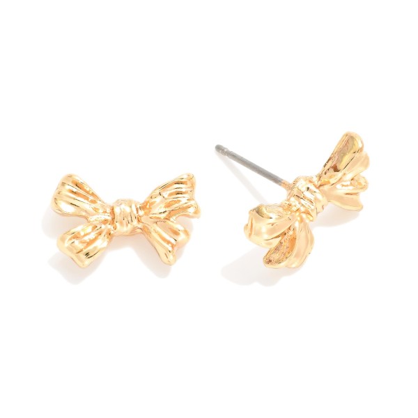 Metal Tone Bow Stud Earrings 

- Approximately .5" L