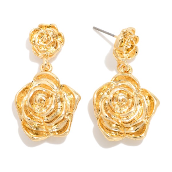 Linked Metal Flower Drop Earring 

- Approximately 1.5" L 