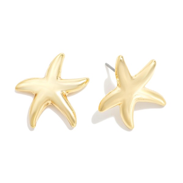 Metal Tone Starfish Stud Earring 

- Approximately .75" L 