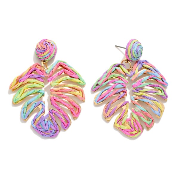 Raffia Palm Leaf Post Drop Earrings 

- Approximately 2.25" L