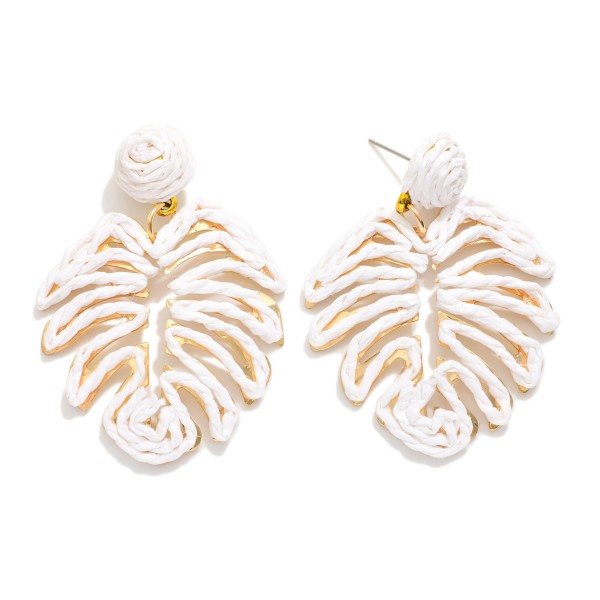 Raffia Palm Leaf Post Drop Earrings 

- Approximately 2.25" L
