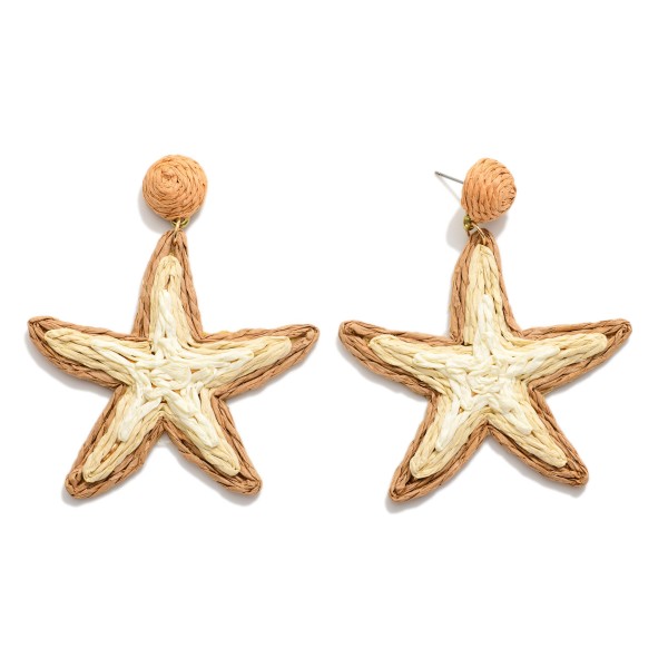 Raffia Star Post Drop Earrings 

- Approximately 3" L