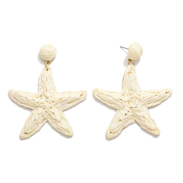 Raffia Star Post Drop Earrings 

- Approximately 3" L