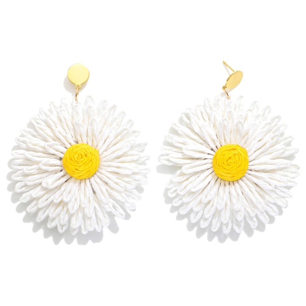 Raffia Flower Drop Earring 

- Approximately 3." L 