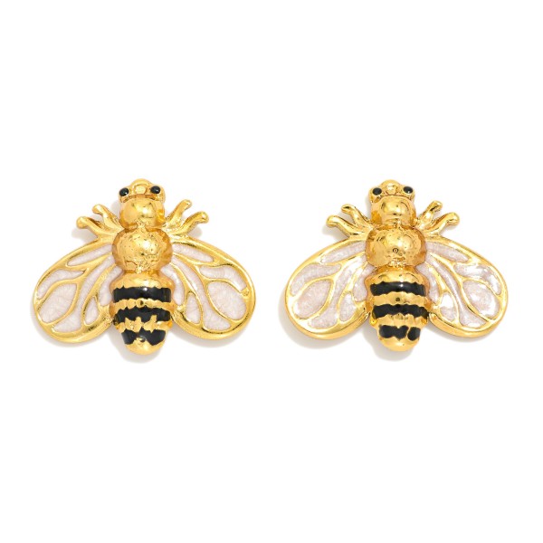Metal Tone Bubble Bee Stud Earrings 

- Approximately .5" L 